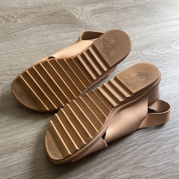 JEFFREY CAMPBELL Nude Leather Wedge Sandals - Picture 8 of 13